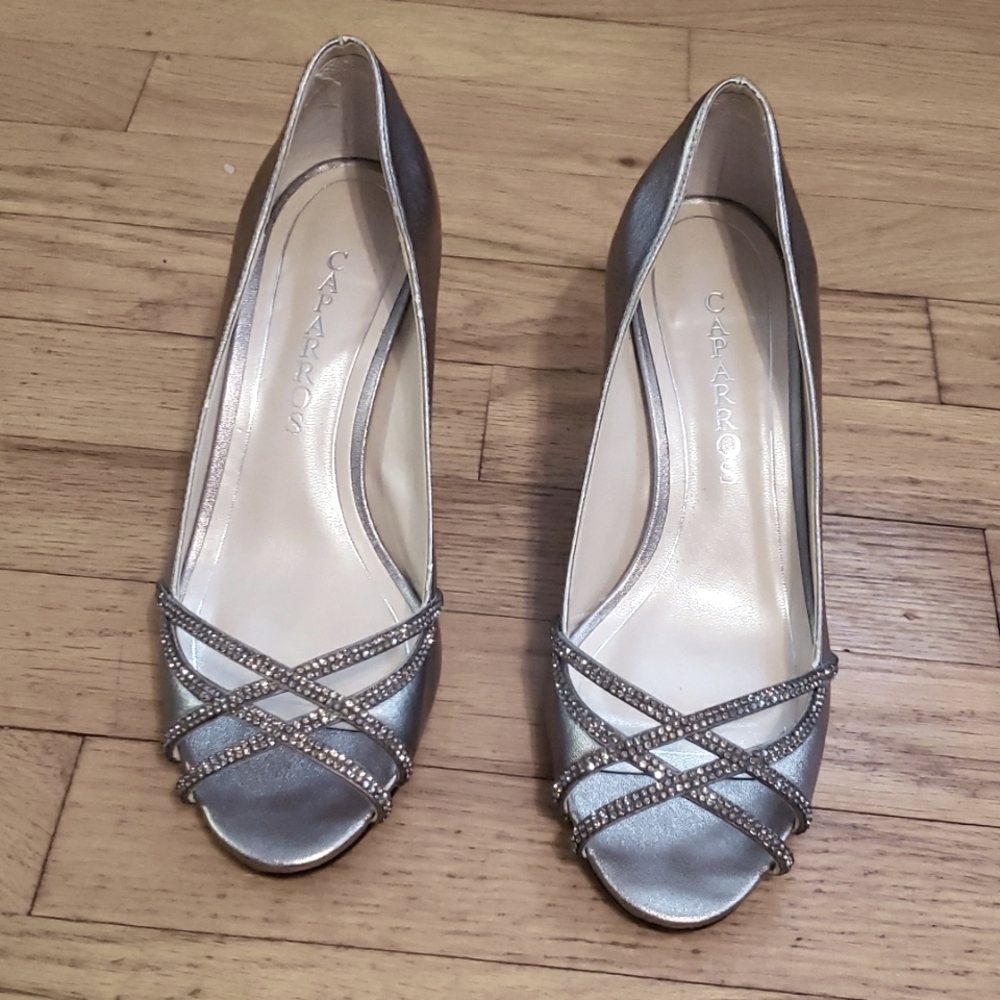 Silver Caparros heels size 7.5